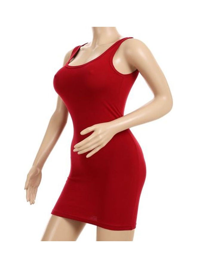 Mesery Bretelle Short Dress Cotton TankTop Red  - Image 5