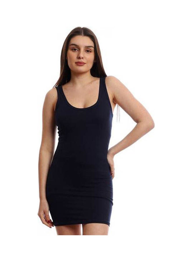 Mesery Bretelle Short Dress Cotton TankTop Navy Blue  - Image 1