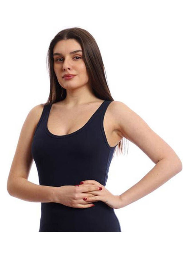 Mesery Bretelle Short Dress Cotton TankTop Navy Blue  - Image 4