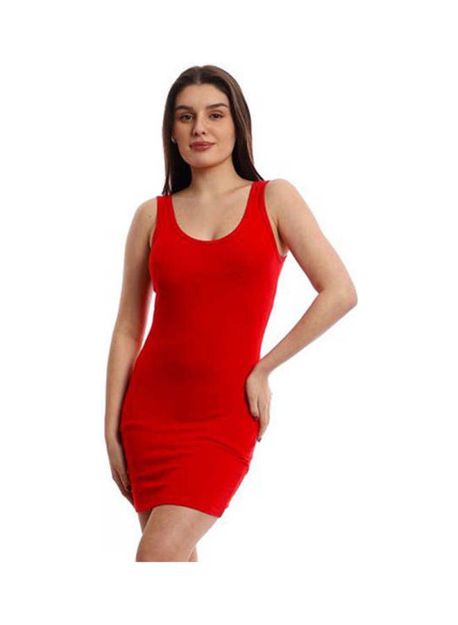Mesery Bretelle Short Dress Cotton TankTop Red  - Image 2