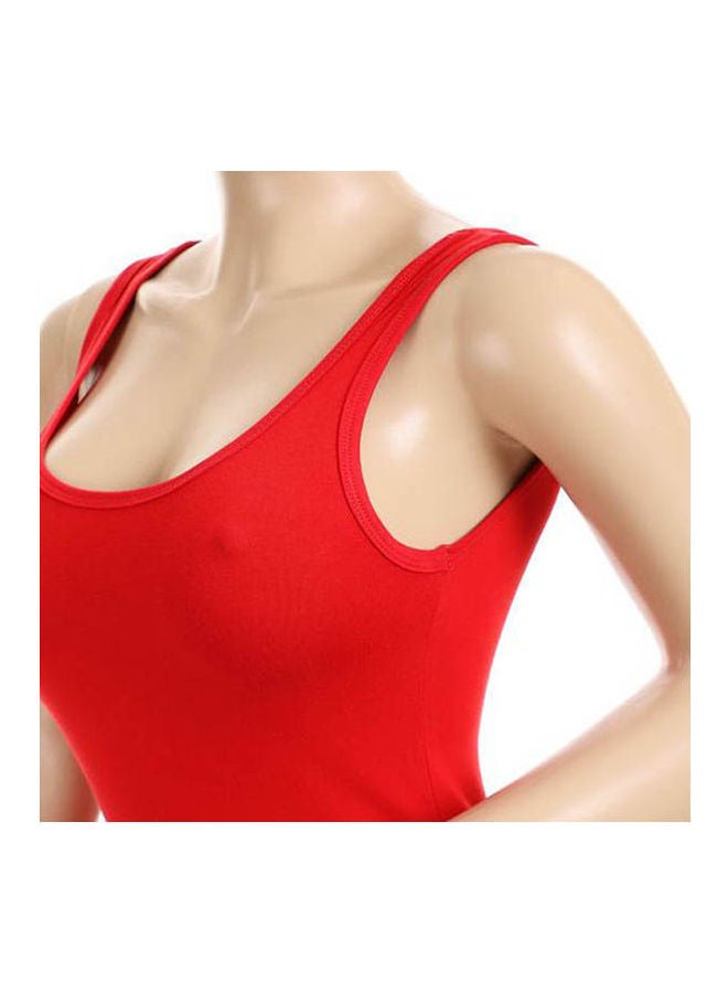 Mesery Bretelle Short Dress Cotton TankTop Red  - Image 3
