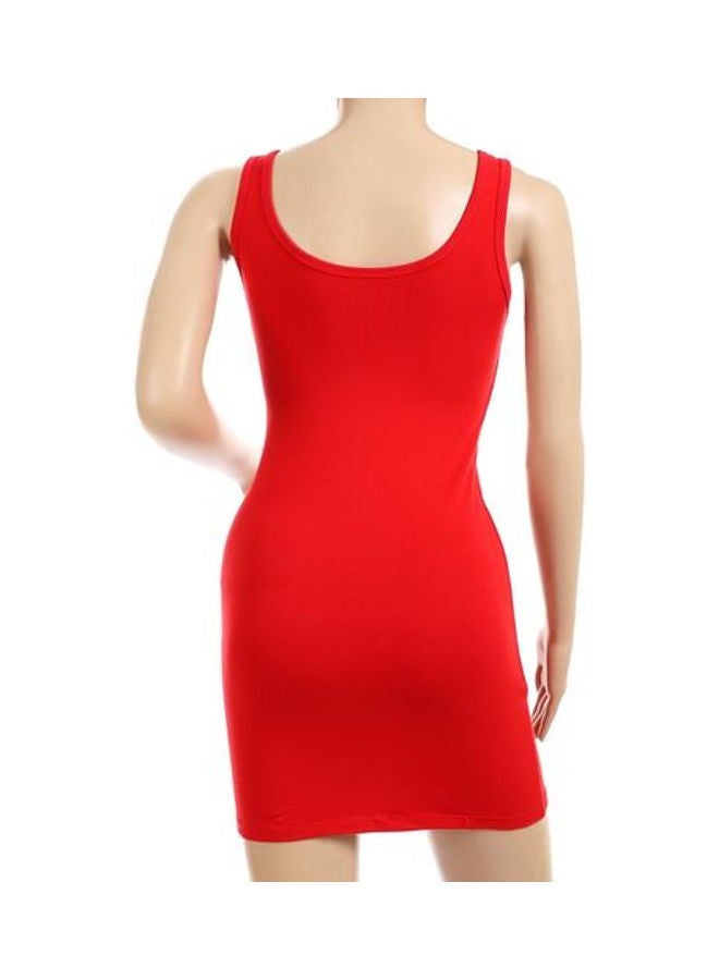 Mesery Bretelle Short Dress Cotton TankTop Red  - Image 5