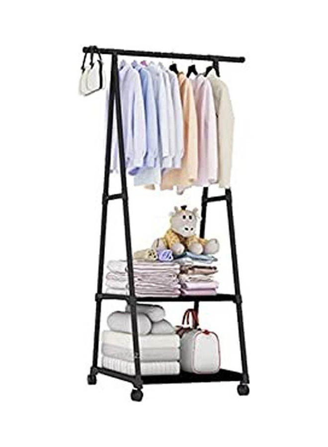 Clothes Stand And Organizer, Coat Rack Metal Black 60.8x19.2x6.6cm  - Image 1