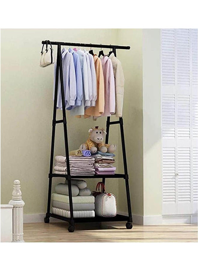 Clothes Stand And Organizer, Coat Rack Metal Black 60.8x19.2x6.6cm  - Image 2
