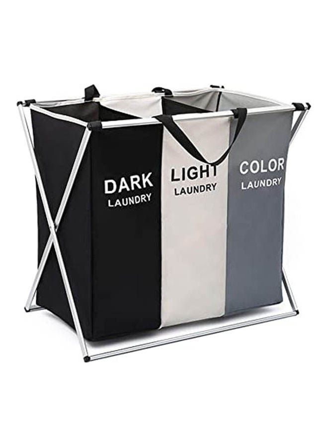 Laundry Basket Bin Clothes Sorter Hamper Organizer Storage Bag 3 Section Waterproof Multicolour 72.2x13.6x8cm  - Image 1