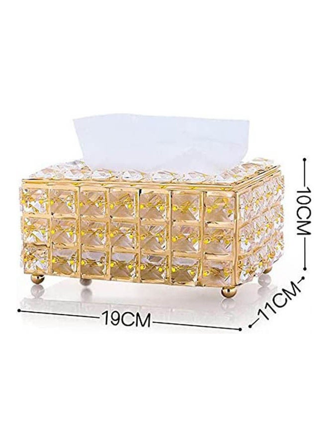Generic - Tissue Case Storage Box Shinning Crystal Paper Container Gold - Image 1