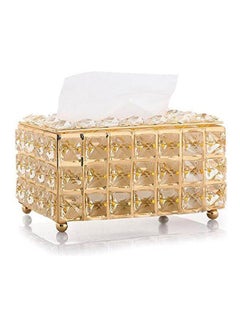 Tissue Case Storage Box Shinning Crystal Paper Container Gold