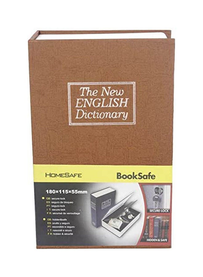 Home Safe Book Shaped Safe 803C - Large Brown 24x16.2x5.4cm 
