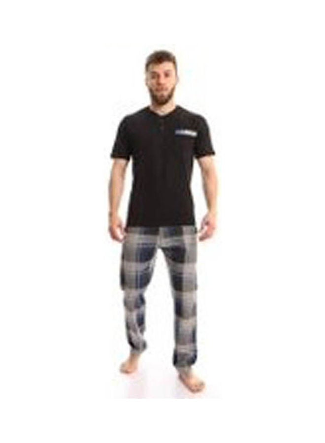 Caesar Pajama Set T-Shirt Half Neck And Caro Sweatpants Multicolour  - Image 1