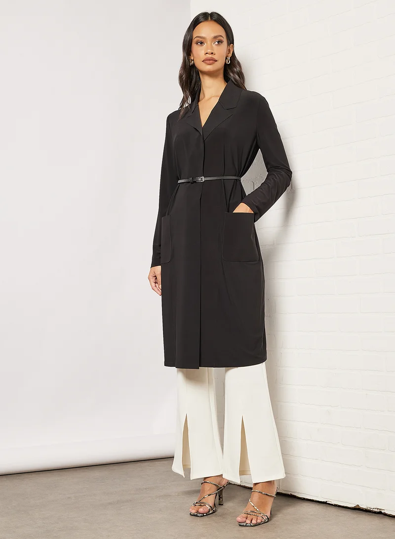 Max Mara Leisure Essential Belted Coat Black