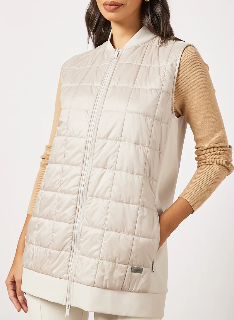 Max Mara Leisure Cream Sleeveless Gilet Cream  | Best Price UAE