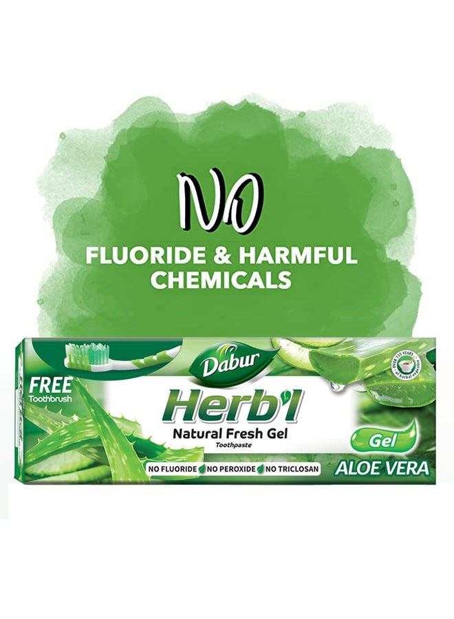 Dabur - Herbal Aloe Vera Toothpaste 150g +Toothbrush Free - Image 1
