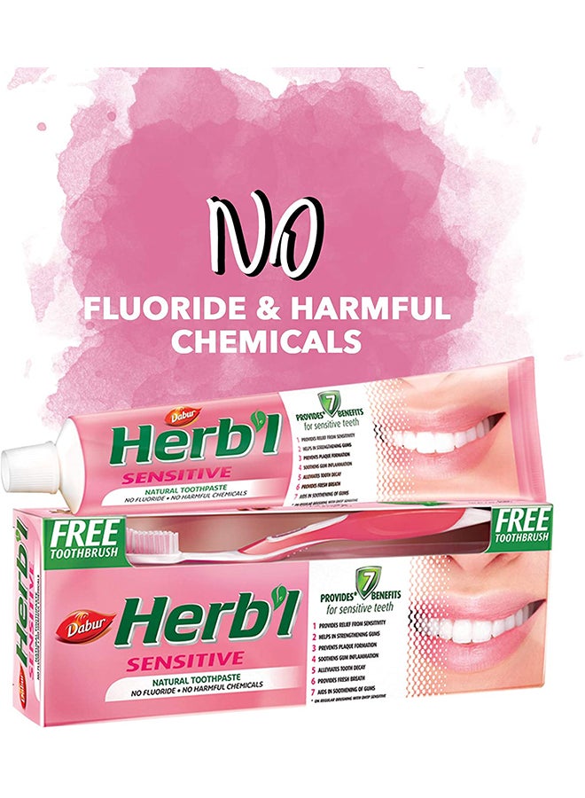 دابر معجون أسنان هيربل للأسنان الحساسة مع فرشاة أسنان مجانية 150جرام - Image 2