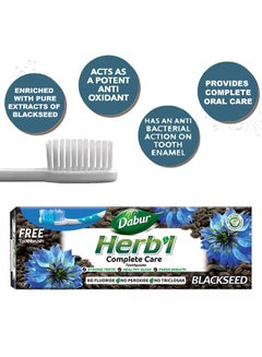 Dabur Herbal Black Seed Toothpaste With Toothbrush 150grams  - Image 3