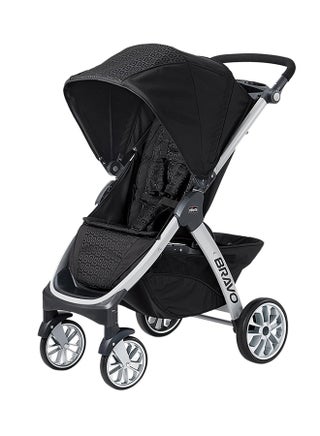Bravo Multi-position Large canopy Baby Stroller - Black/White-Weight Capacity- 22kg - v1649769394/N21389169A_1
