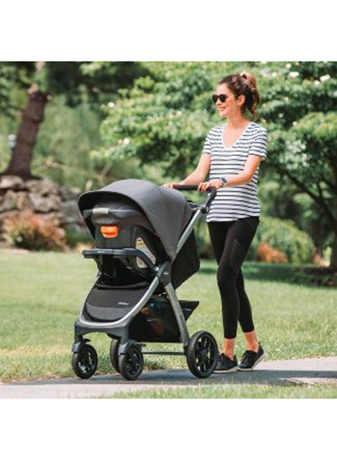 Bravo Multi-position Large canopy Baby Stroller - Black/White-Weight Capacity- 22kg