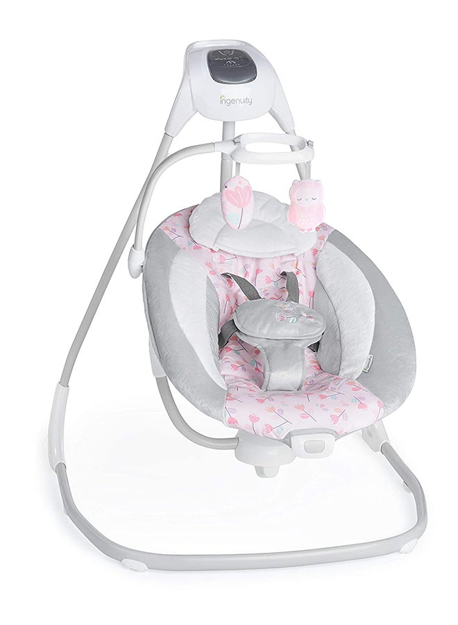 إنجنيونتي تصميم بسيط وخفيف الوزن وفريد من نوعه لراحة الأطفال، أرجوحة مهد بـ 6 سرعات مع موسيقى مهدئة وأشرطة قابلة للتعديل - Image 3