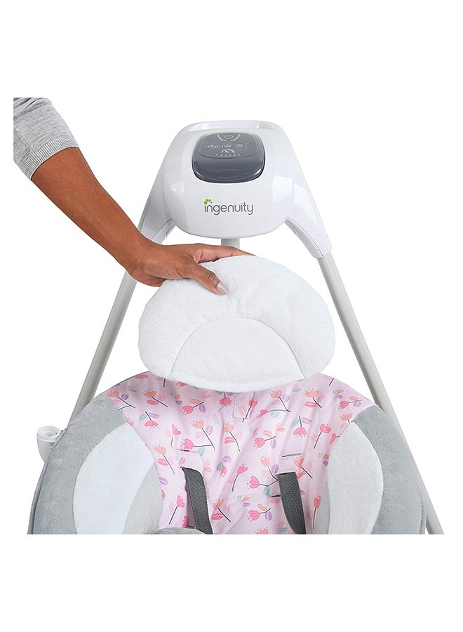 إنجنيونتي تصميم بسيط وخفيف الوزن وفريد من نوعه لراحة الأطفال، أرجوحة مهد بـ 6 سرعات مع موسيقى مهدئة وأشرطة قابلة للتعديل - Image 4
