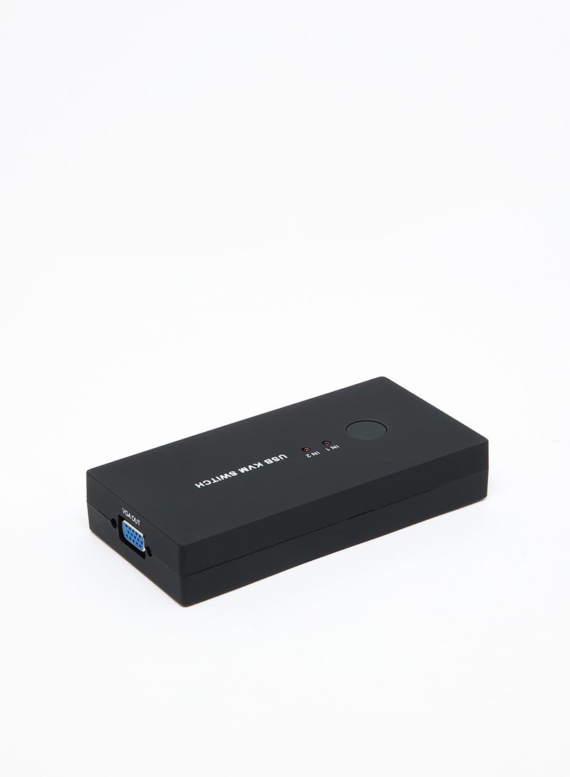 Noon East - 3 Port USB KVM Switch Box VGA Video Sharing Adapter 2 In 1 Out USB VGA KVM Switch Black - Image 1