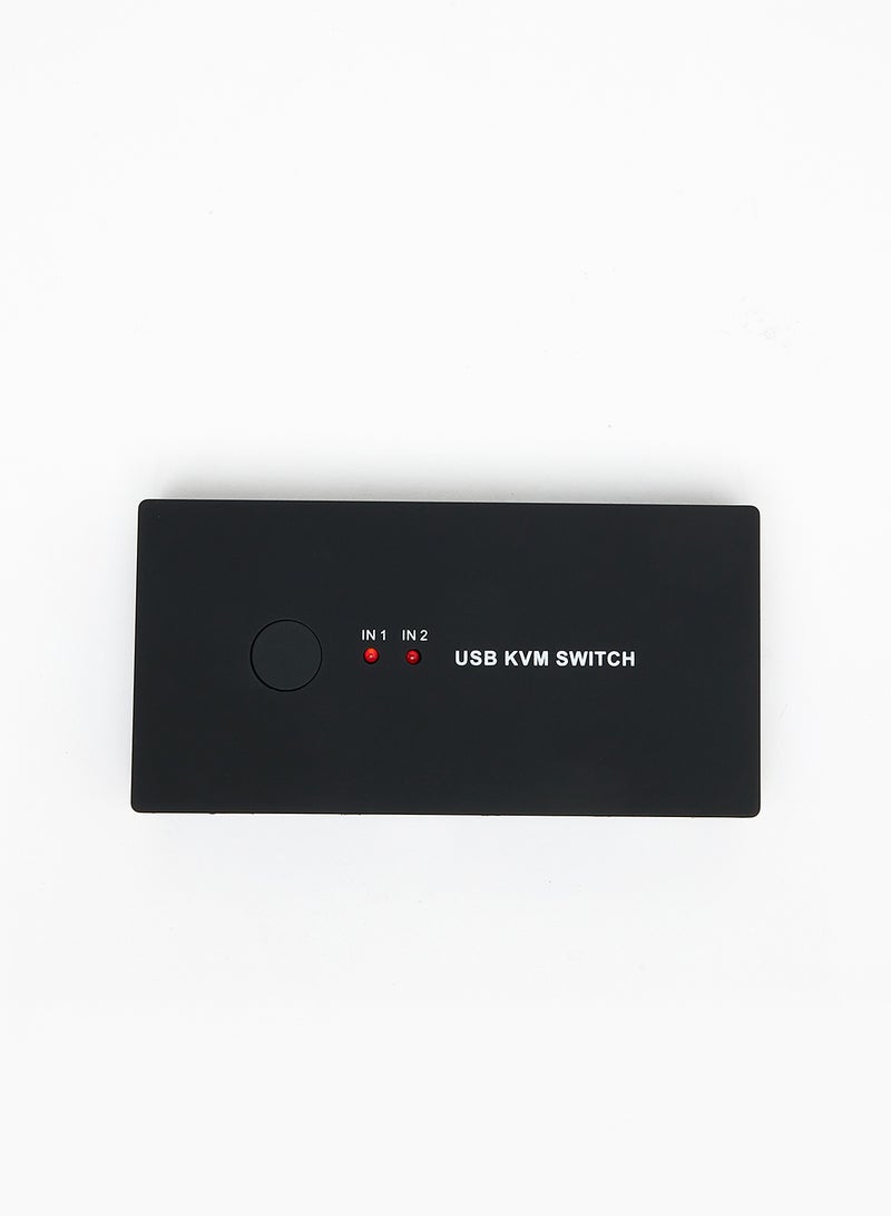 Noon East - 3 Port USB KVM Switch Box VGA Video Sharing Adapter 2 In 1 Out USB VGA KVM Switch Black - Image 1