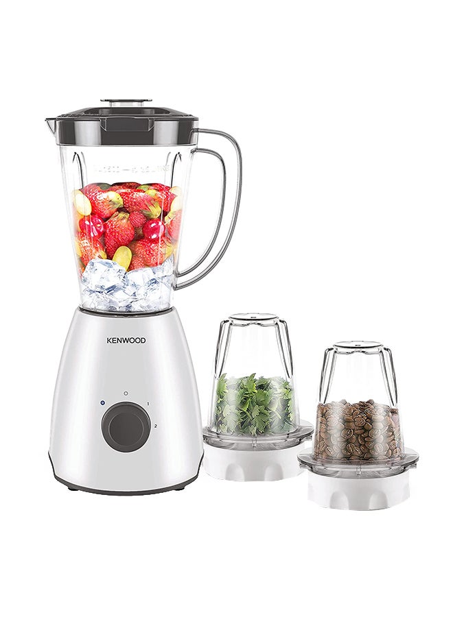 KENWOOD - Blender Smoothie Maker With Grinder Mill, Chopper Mill, Ice Crush Function 2 L 400 W BLP10.C0WH White/Clear - Image 1