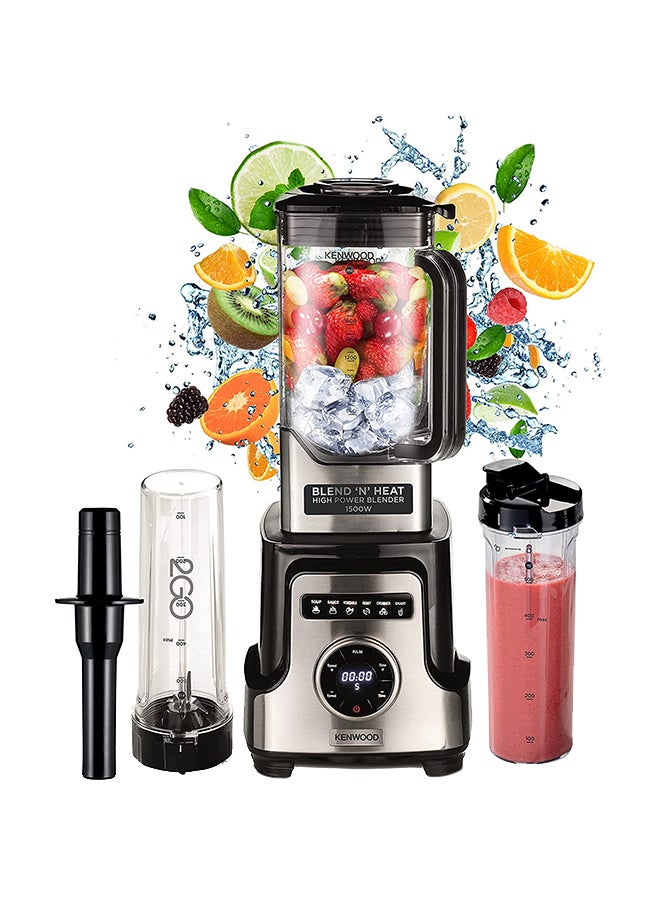 Premium Power Blender Smoothie Maker Blend N Heat  With  Tritan Jar, 2 Smoothie2Go Bottles, Heating Function For Soup, 10 Speed+6 Preset Programs, Ice Crush Function 1500 W BLM92.920SS silver - v1649773380/N45047144A_1