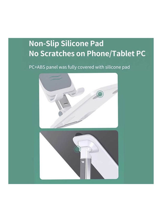 أوي Cell Phone Holder Stand for iPhone Xiaomi Phone Holder Foldable Cell Phone Stand Desk for iPad Tablet Desk Holder White - Image 2