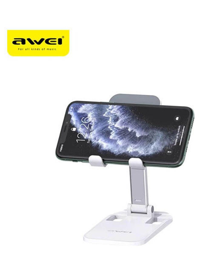 أوي Cell Phone Holder Stand for iPhone Xiaomi Phone Holder Foldable Cell Phone Stand Desk for iPad Tablet Desk Holder White - Image 1