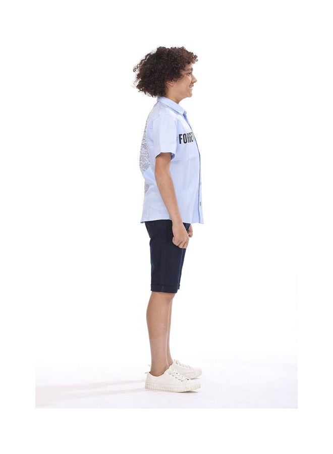 KTK by Katakit - printed short-sleeved shirt with pocket Blue - Image 1