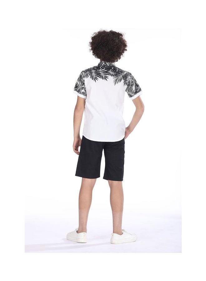 KTK by Katakit - Short-Sleeved Shirt With A  Print On The Shoulders Black - Image 1