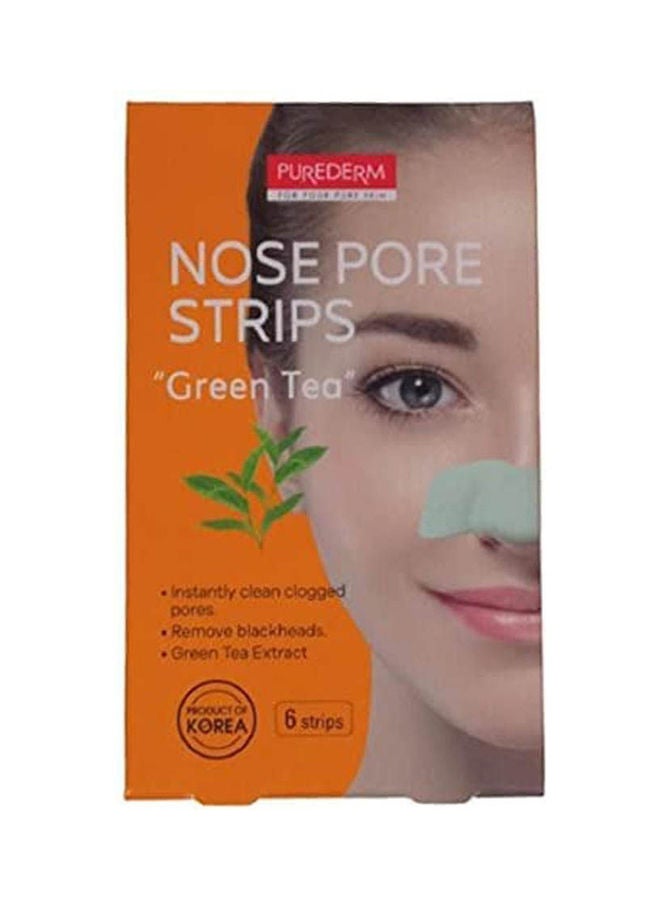 Purederm - Nose Pore Strips Green Tea 6Strips White - Image 1