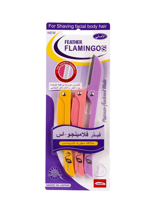 Feather-Flamingo - Razors For Facial Hair - 3 Pieces Multicolour - Image 1