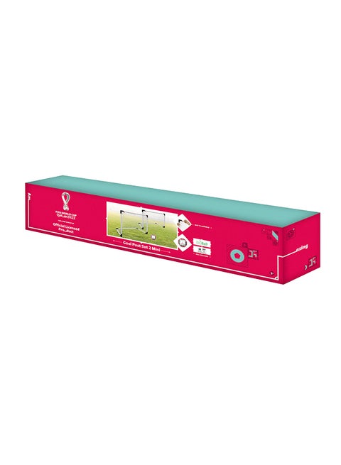 FIFA Qatar World Cup 2022 Goal Post Set 2 Mini 91.5x63 cm – Official Licensed Product with Net and Ball 91.5x63cm