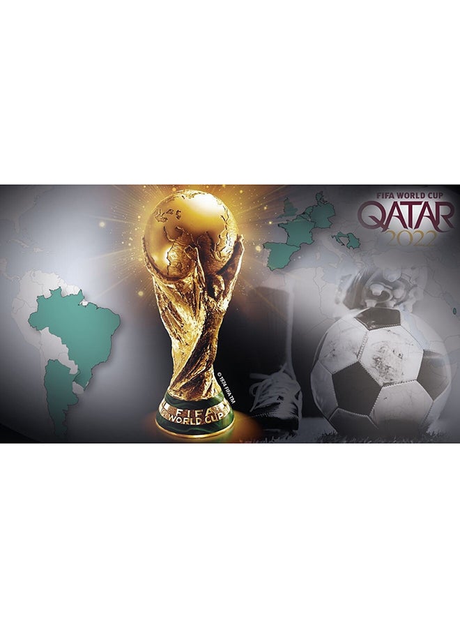 FIFA Qatar World Cup 2022 Goal Post Set 2 Mini 91.5x63 cm – Official Licensed Product with Net and Ball 91.5x63cm