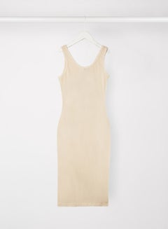 Sivvi x GenM Butterfly Embroidered Midi Dress Beige  - Image 2