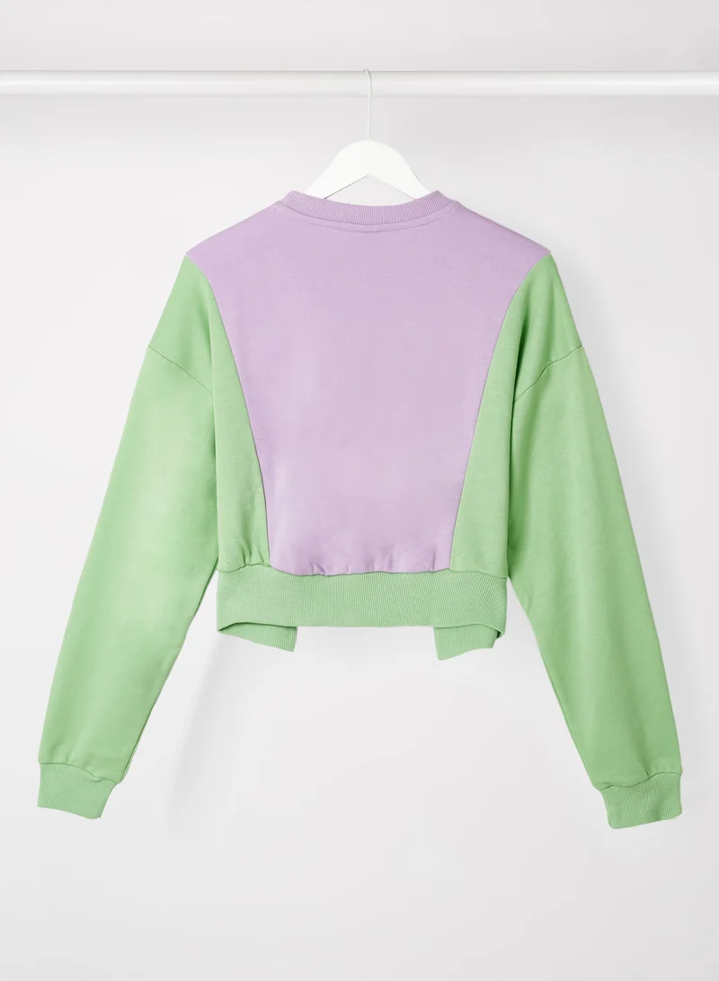 Sivvi x D'Atelier Colourblock Sweatshirt Purple/Green