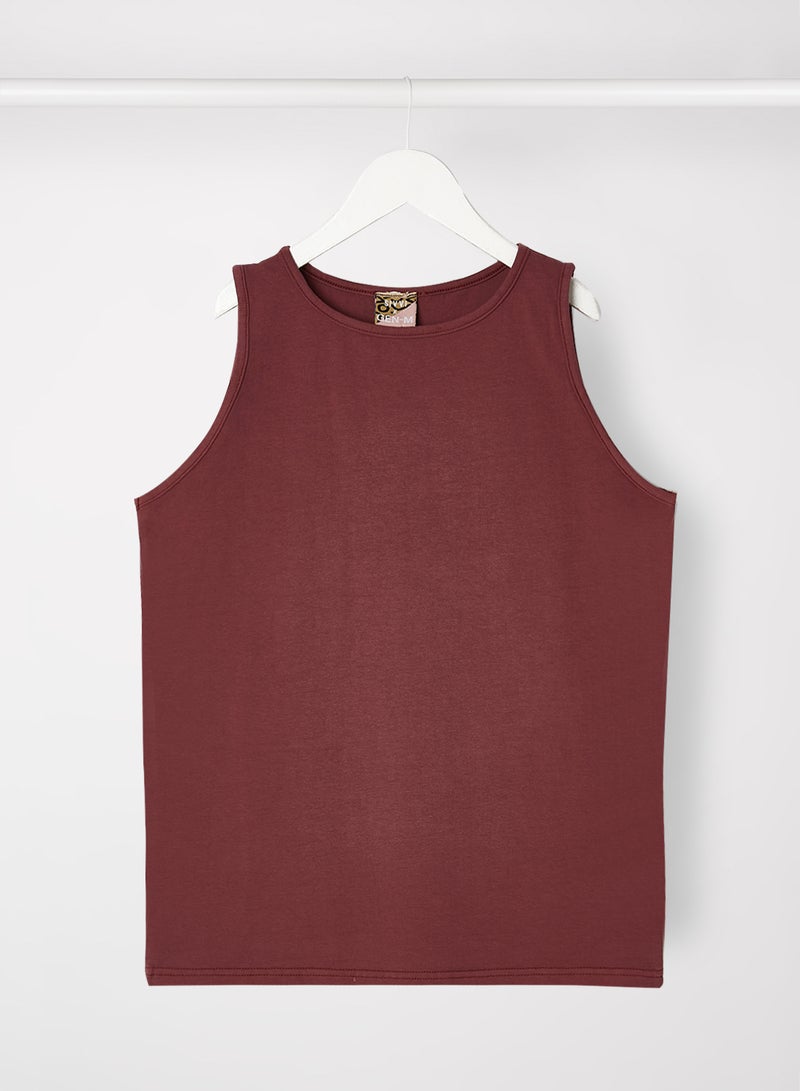 Sivvi x GenM Round Neck Tank Top Brown  - Image 1