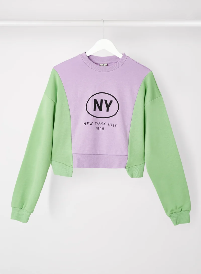Sivvi x D'Atelier Colourblock Sweatshirt Purple/Green