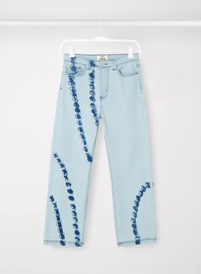 Sivvi x D'Atelier Tie-Dye Print Jeans Light Blue