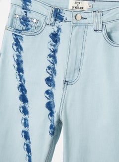 Sivvi x D'Atelier Tie-Dye Print Jeans Light Blue  - Image 3