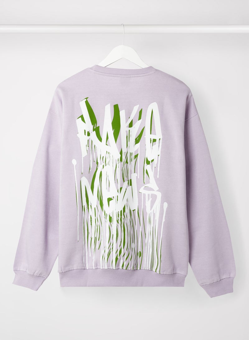 Printed Sweatshirt Light Purple - v1649845712/N47248317V_2