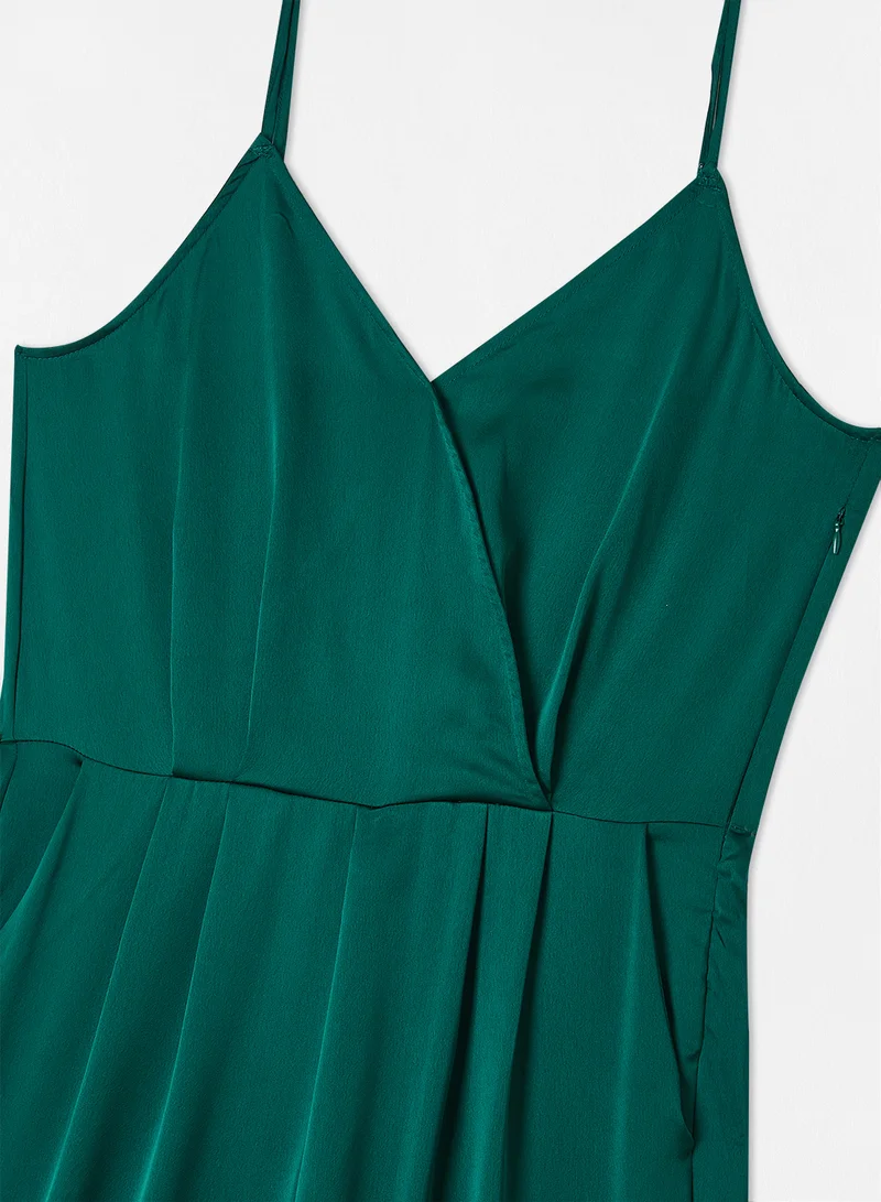 I.Scenery Pleated Jumpsuit Green
