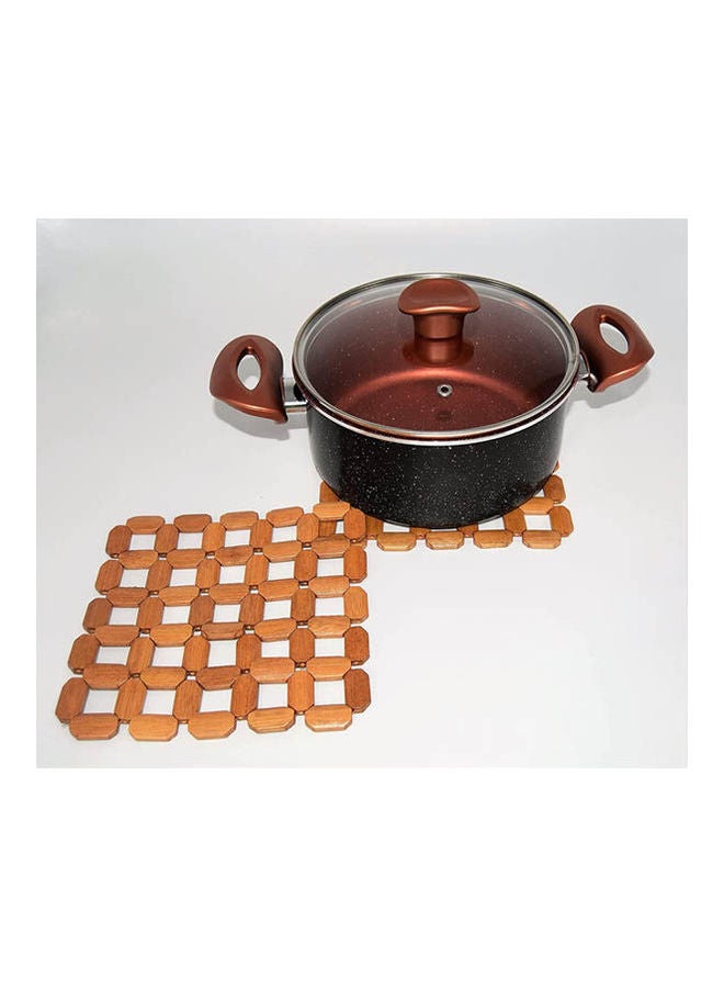 ماركة غير محددة Natural Wooden Coaster Pad For Table Protection 4 Pcs Set Beige  - Image 2