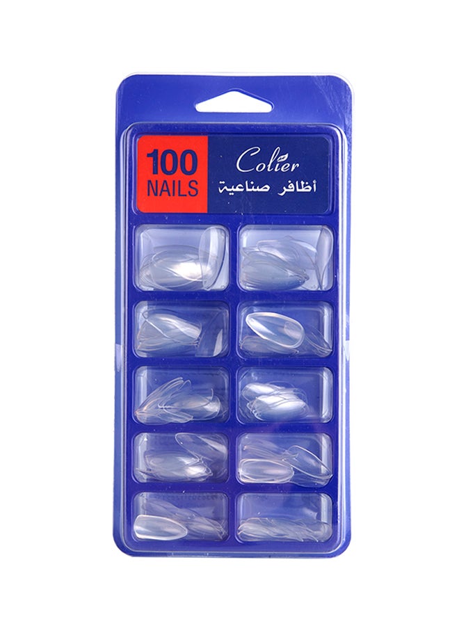 كولير أظافر صناعية 100 قطعة شفاف 
