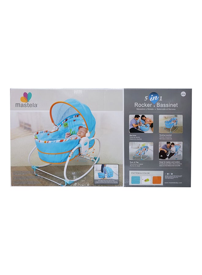 Mastela 5-In-1 Multifunctional Baby Portable Rocker And Bassinet Cradle Bed Newborn To Toddler With Canopy - Image 2