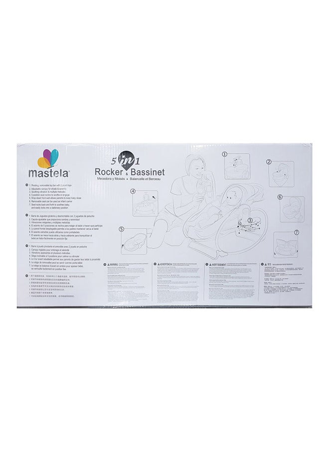Mastela 5-In-1 Multifunctional Baby Portable Rocker And Bassinet Cradle Bed Newborn To Toddler With Canopy - Image 3