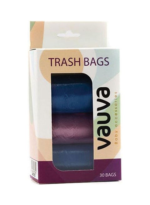 30-piece Compact and Stretchable Design Trash Bags Refill, Leak-proof Bottom