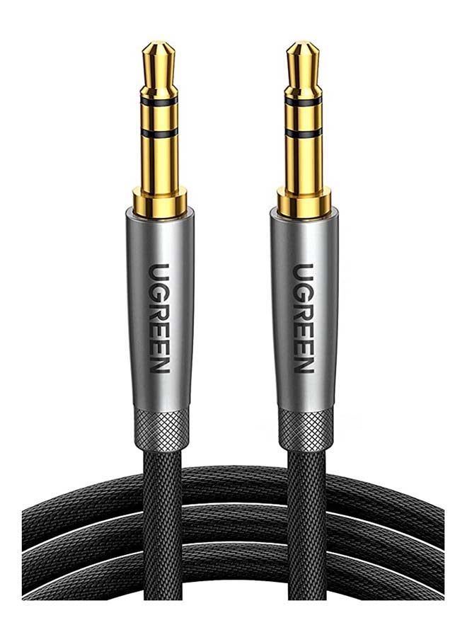 Ugreen - 1M 3.5mm Audio Cable Aux Cable Braided Male to Male Stereo Auxiliary Aux Jack for iPhone iPad Samsung Smartphones Tablets Car Home Stereos Headphones Speaker Black - Image 1