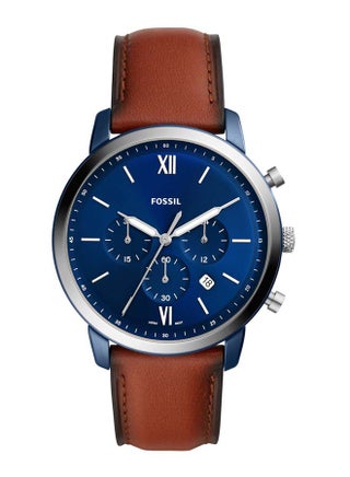 Men's Neutra Round Shape Chronograph Leather Strap Wrist Watch FS5791 - 44mm - Brown - v1649916821/N52488165A_1