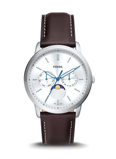 FOSSIL Men's Neutra Round Shape Chronograph Leather Strap Wrist Watch FS5905 - 42mm - Brown  - Image 1